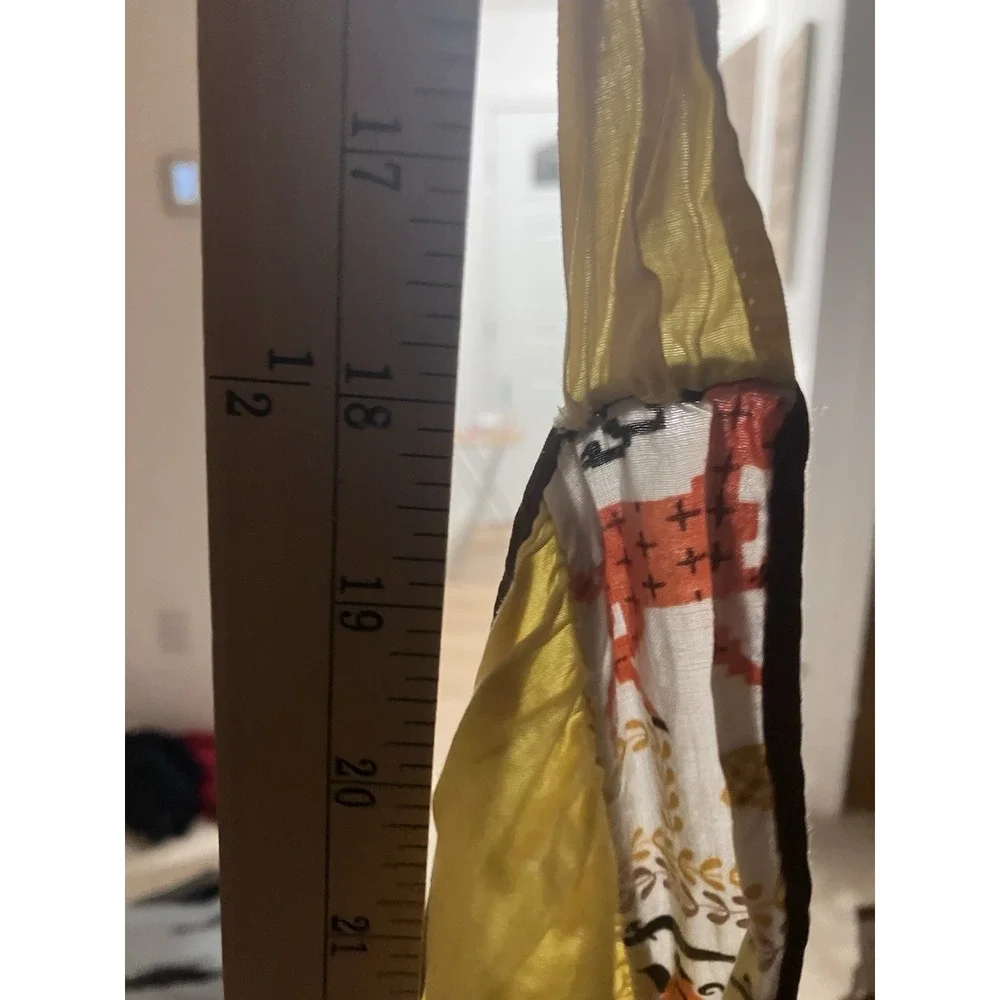 Vintage Yellow Half Apron Pocket 70s Retro Kitsch Stove & Tea Kettle Design
